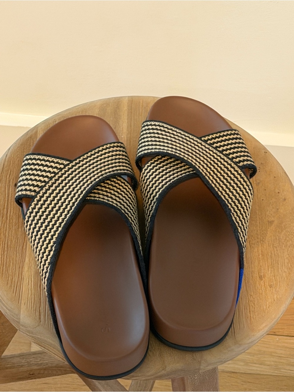 Rothy's Women’s The Weekend Slide in Toffee Stripe - Picture 7 of 9